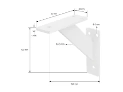 ML-Design 2 Stück Regalhalterung 120x120mm Weiß Aluminium Schwebende Regalwinkel
