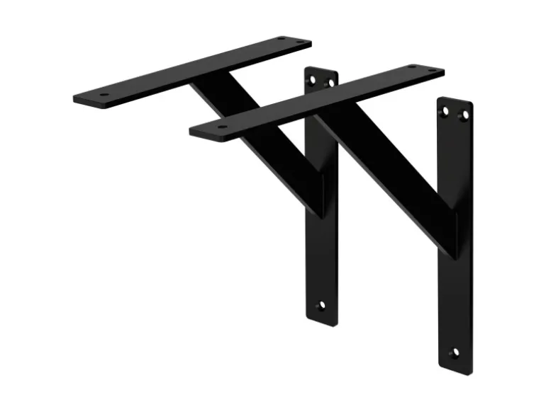 ML-Design 4 Stück Regalhalterung 240 x 240 mm Schwarz Aluminium Schwebende