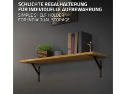 ML-Design 4 Stück Regalhalterung 240 x 240 mm Schwarz Aluminium Schwebende