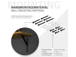 ML-Design 4 Stück Regalhalterung 240 x 240 mm Schwarz Aluminium Schwebende