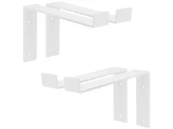 ML-Design 4 Stück Regalhalterung 25x4x14,5 cm Weiß aus Metall 10 Zoll L-Form