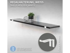 ML-Design 4 Stück Regalhalterung 25x4x14,5 cm Weiß aus Metall 10 Zoll L-Form