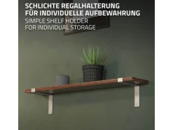 ML-Design 4 Stück Regalhalterung 20x4x14,5 cm Grau aus Metall 8 Zoll L-Form