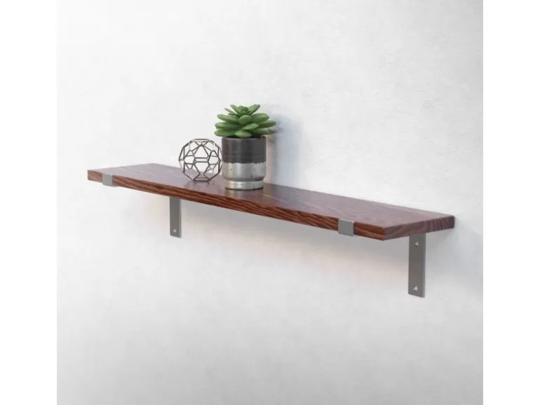 ML-Design 4 Stück Regalhalterung 20x4x14,5 cm Grau aus Metall 8 Zoll L-Form