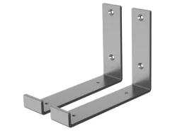 ML-Design 2 Stück Regalhalterung 20x4x14 cm Grau aus Metall 8 Zoll L-Form