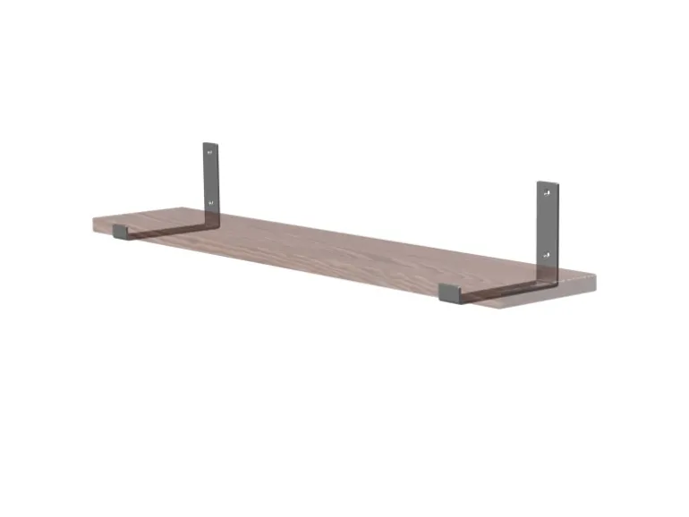 ML-Design 2 Stück Regalhalterung 20x4x14 cm Grau aus Metall 8 Zoll L-Form