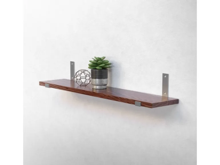 ML-Design 2 Stück Regalhalterung 20x4x14 cm Grau aus Metall 8 Zoll L-Form