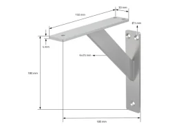 ML-Design 4 Stück Regalhalterung 180 x 180 mm Silber Aluminium Schwebende