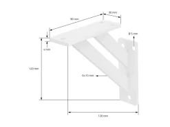 ML-Design 2 Stück Regalhalterung 12x12 cm Weiß Aluminium Schwebende Regalwinkel