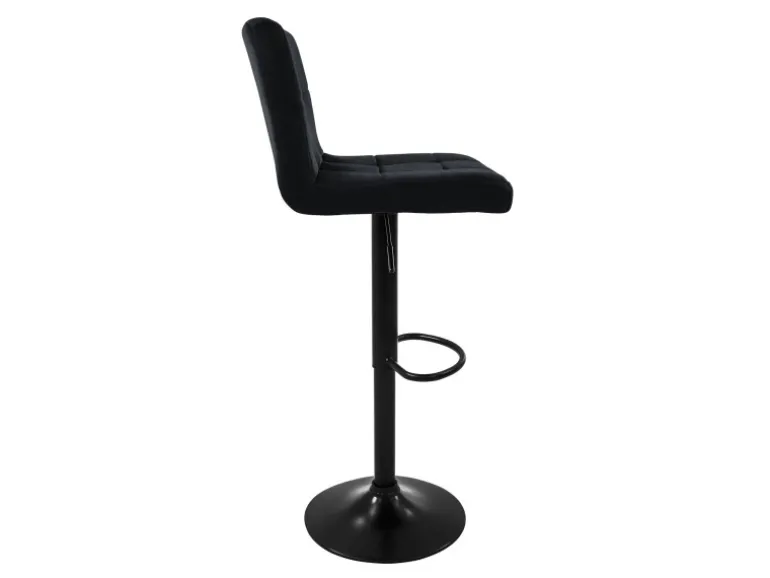 ML-Design Barhocker 4Er Set Bezug aus Samt Schwarz mit Rückenlehne und Fußstütze