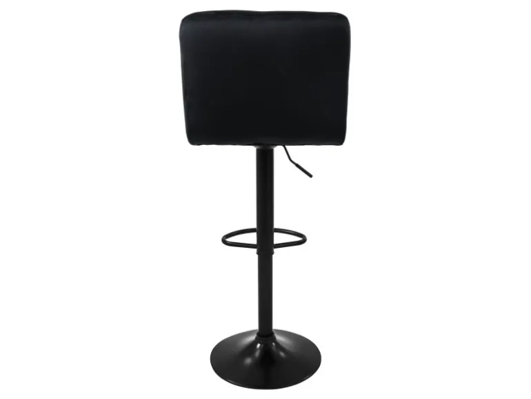 ML-Design Barhocker 4Er Set Bezug aus Samt Schwarz mit Rückenlehne und Fußstütze