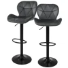 ML-Design Barhocker 2Er Set aus Samt Grau Gepolsterter Barstuhl mit Fußstütze