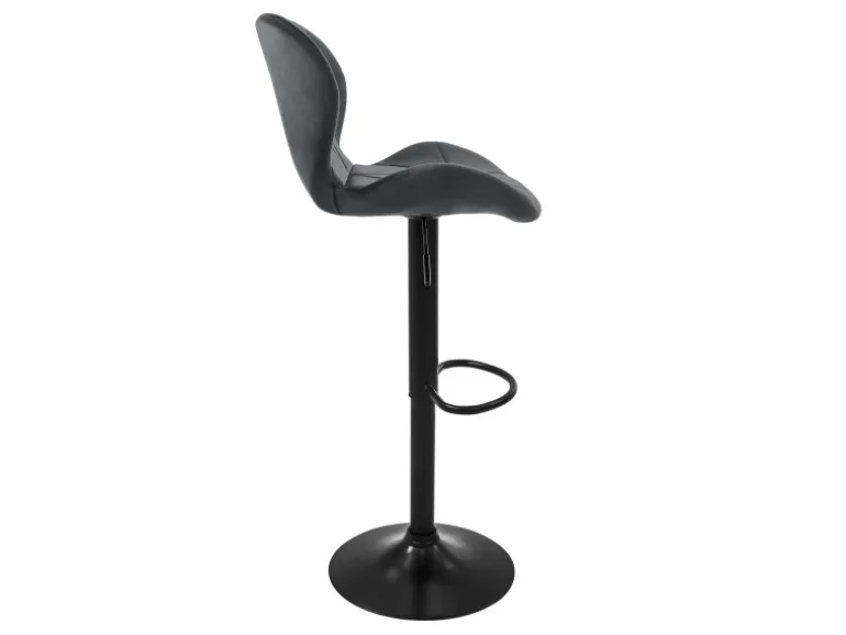 ML-Design Barhocker 2Er Set aus Samt Grau Gepolsterter Barstuhl mit Fußstütze
