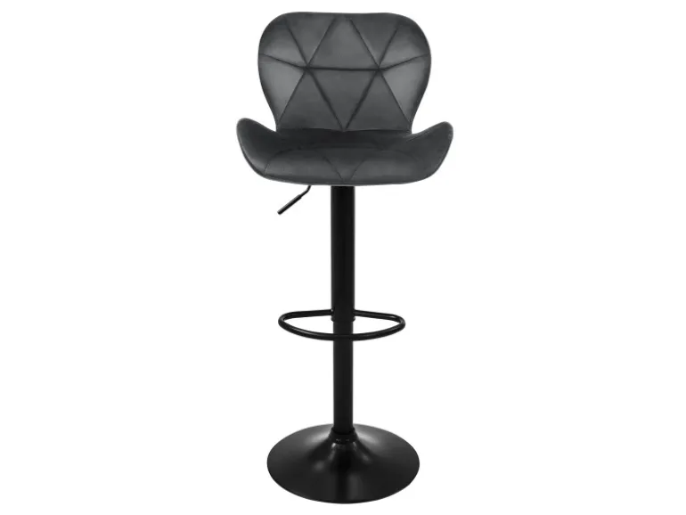 ML-Design Barhocker 2Er Set aus Samt Grau Gepolsterter Barstuhl mit Fußstütze