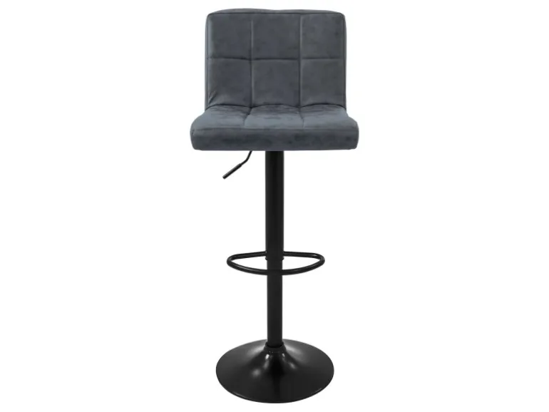 ML-Design Barhocker 4Er Set aus Kunstleder Anthrazit mit Rückenlehne Fußstütze