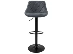 ML-Design Barhocker 2Er Set Kunstleder Anthrazit mit Rückenlehne und Fußstütze