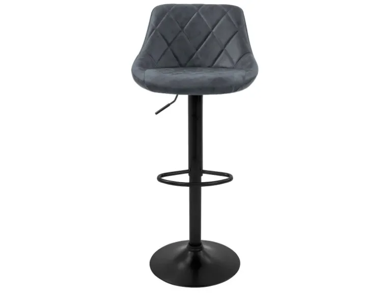 ML-Design Barhocker 2Er Set Kunstleder Anthrazit mit Rückenlehne und Fußstütze