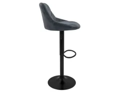 ML-Design Barhocker 2Er Set Kunstleder Anthrazit mit Rückenlehne und Fußstütze