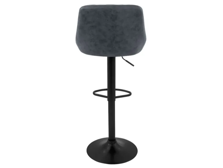 ML-Design Barhocker 2Er Set Kunstleder Anthrazit mit Rückenlehne und Fußstütze