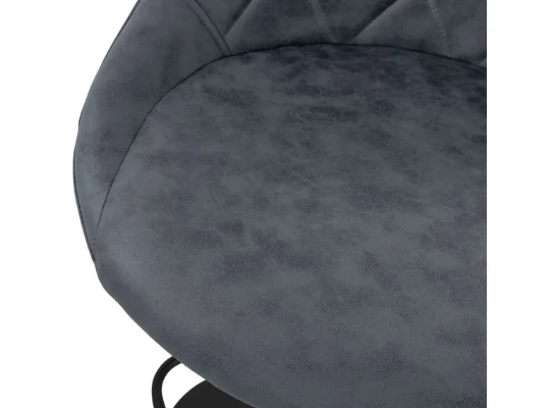 ML-Design Barhocker 2Er Set Kunstleder Anthrazit mit Rückenlehne und Fußstütze