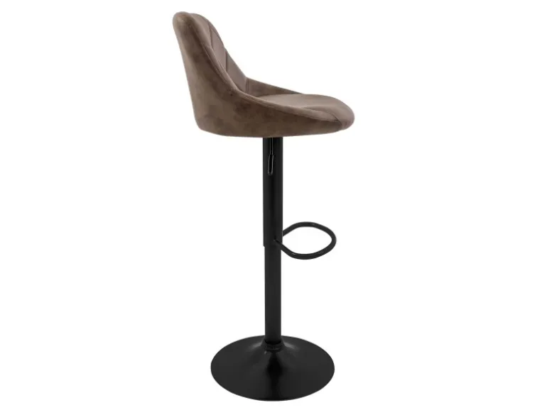 ML-Design Barhocker 2Er Set aus Kunstleder Braun mit Rückenlehne und Fußstütze