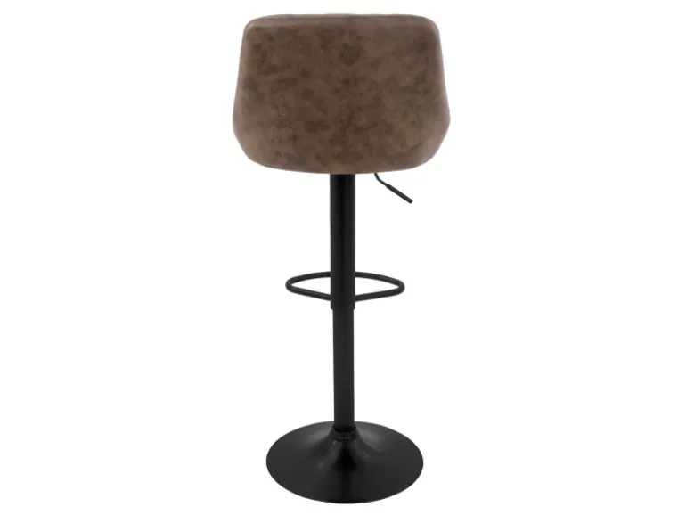 ML-Design Barhocker 2Er Set aus Kunstleder Braun mit Rückenlehne und Fußstütze