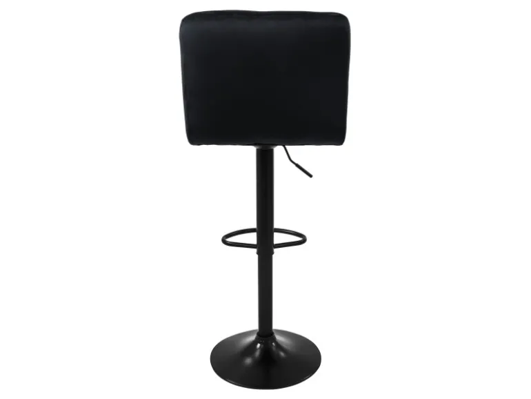 ML-Design Barhocker 2Er Set aus Samt Schwarz Barstuhl mit Rückenlehne Fußstütze