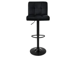 ML-Design Barhocker 2Er Set aus Samt Schwarz Barstuhl mit Rückenlehne Fußstütze