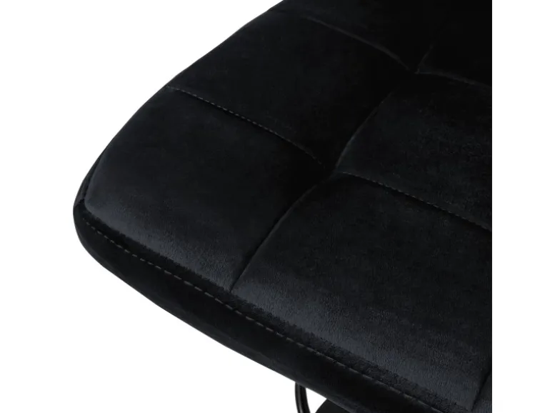 ML-Design Barhocker 2Er Set aus Samt Schwarz Barstuhl mit Rückenlehne Fußstütze