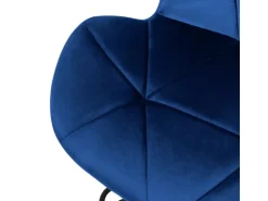 ML-Design Barhocker 2Er Set aus Samt Blau mit Rückenlehne und Fußstütze