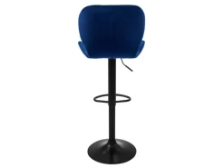ML-Design Barhocker 2Er Set aus Samt Blau mit Rückenlehne und Fußstütze