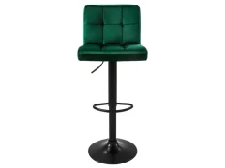 ML-Design Barhocker 4Er Set Bezug aus Samt Grün mit Rückenlehne und Fußstütze