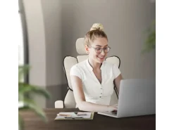 ML-Design Bürostuhl Ergonomisch Beige Höhenverstellbar mit Rückenlehne
