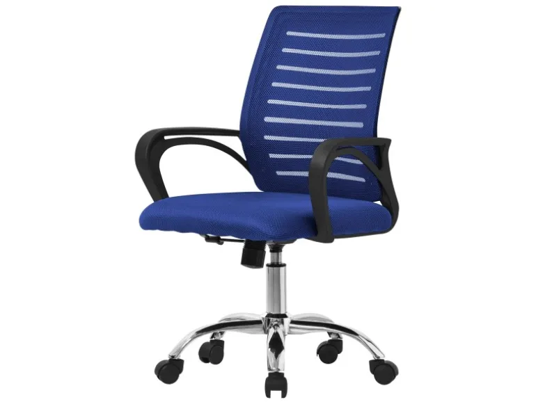 ML-Design Bürostuhl Ergonomisch Blau Höhenverstellbarer Drehstuhl