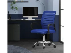 ML-Design Bürostuhl Ergonomisch Blau Höhenverstellbarer Drehstuhl