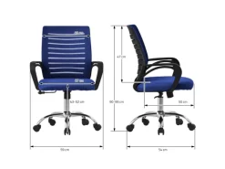 ML-Design Bürostuhl Ergonomisch Blau Höhenverstellbarer Drehstuhl