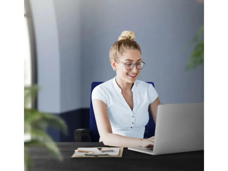 ML-Design Bürostuhl Ergonomisch Blau Höhenverstellbarer Drehstuhl