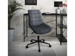 ML-Design Bürostuhl Grau Sitzfläche aus Samt Metallgestell Drehstuhl