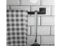 ML-Design 2Er Set Kleiderstange Rechteck für die Wand 12x60 cm Schwarz aus Stahl