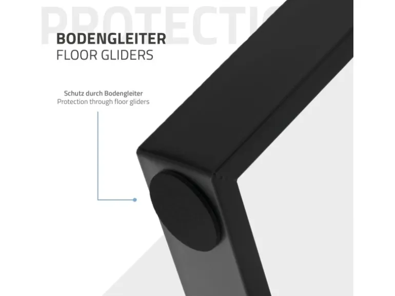 ML-Design 2Er Set Tischbeine Trapez 75x72 cm V-Form Schwarz Profil 8x2 cm Stahl