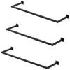 ML-Design 3Er Set Wand Kleiderstange Rechteck 30x110cm Schwarz Stahl