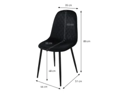 ML-Design Esszimmerstühle 4er Set Schwarz Küchenstuhl mit Samtbezug