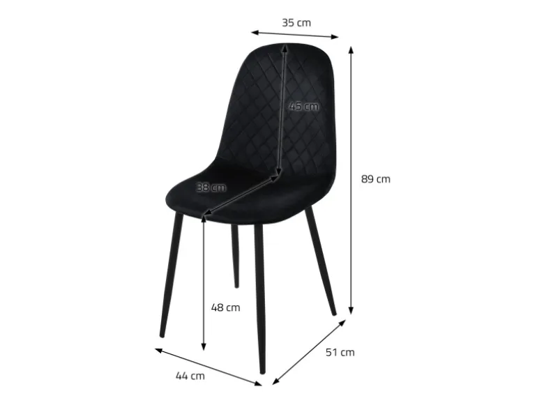 ML-Design Esszimmerstühle 4er Set Schwarz Küchenstuhl mit Samtbezug
