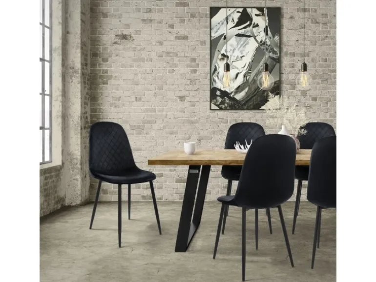 ML-Design Esszimmerstühle 4er Set Schwarz Küchenstuhl mit Samtbezug