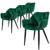 ML-Design Esszimmerstühle 4Er Set Dunkelgrün Küchenstuhl mit Dickem Samtstoff