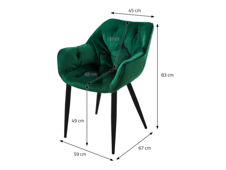 ML-Design Esszimmerstühle 4Er Set Dunkelgrün Küchenstuhl mit Dickem Samtstoff