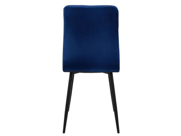 ML-Design Esszimmerstühle 4Er Set Dunkelblau mit Rückenlehne mit Samtbezug