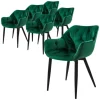 ML-Design Esszimmerstühle 6Er Set Dunkelgrün Küchenstuhl mit Dickem Samtstoff