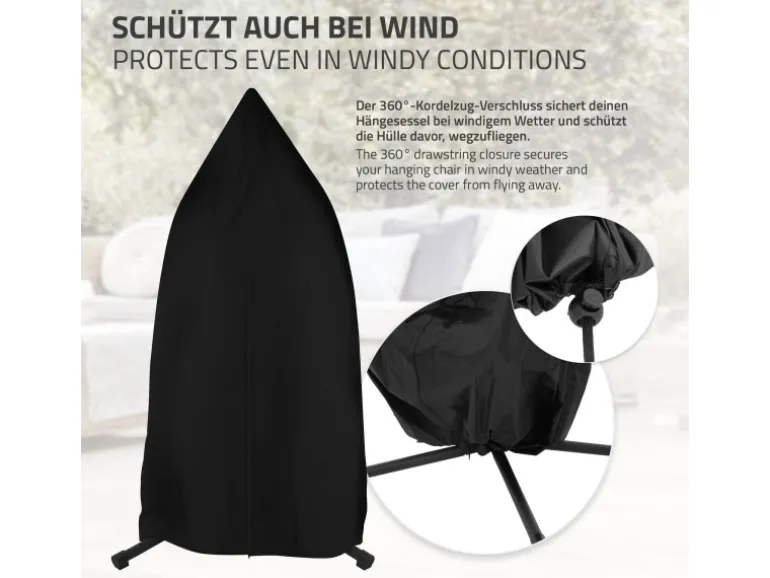 ML-Design Hängesessel Abdeckung mit Reißverschluss und Kordelzug 190x115 cm