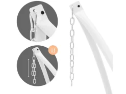 ML-Design Hängesesselgestell Weiß 208 cm Belastung bis 120 kg Stahlrohr